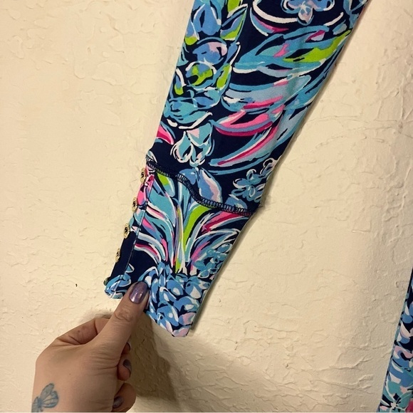 Lilly Pulitzer Kaisley Dual Neck Dress in High Tide Navy Pineapple Paradise - Picture 5 of 10